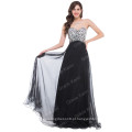 Grace Karin 2016 Fashion Andar Comprimento Sexy Black Strapless Beaded Long baratos Prom Dresses Rhinestone CL3107-1